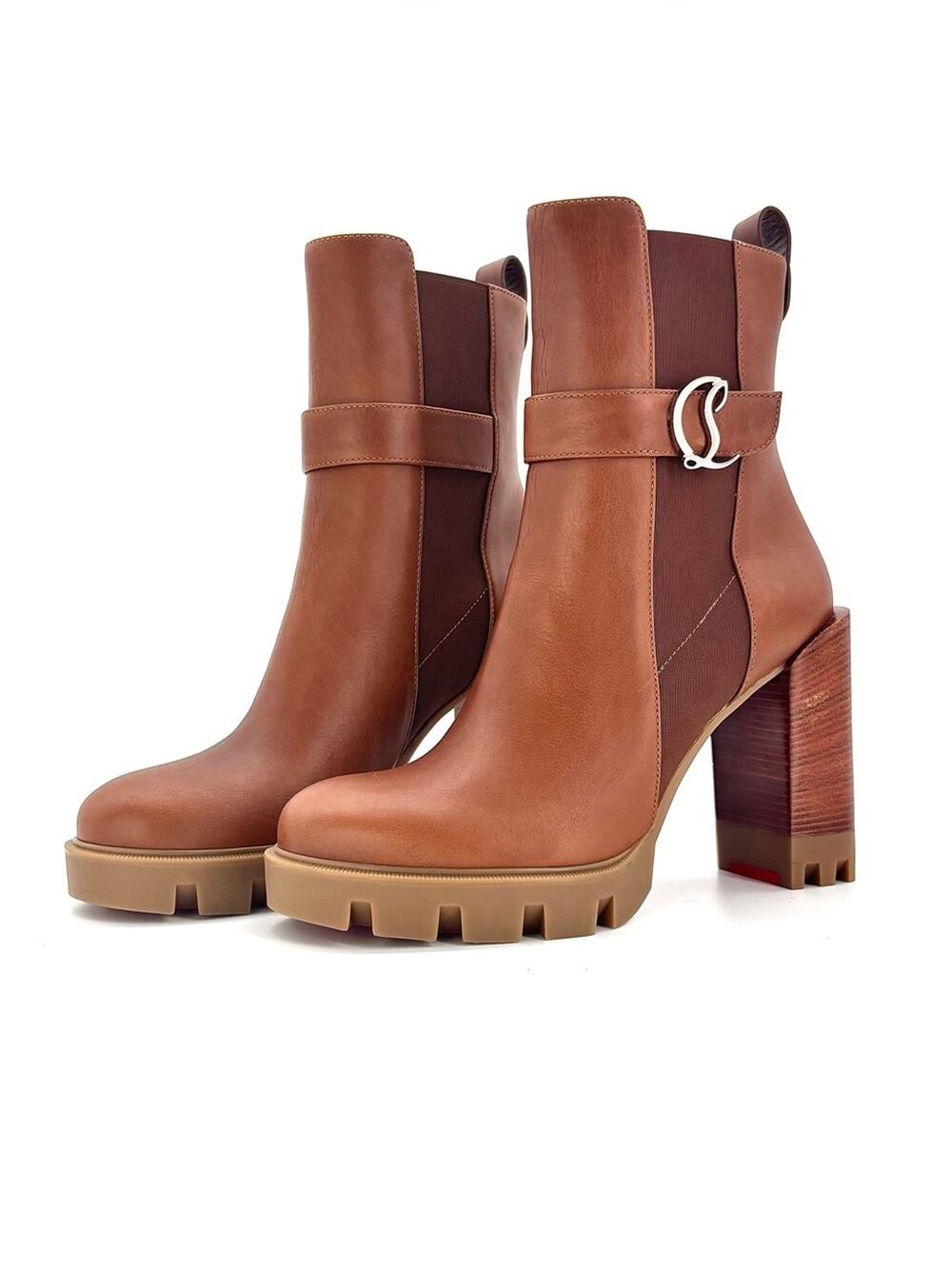 Christian Louboutin CL Chelsea Lug Sole Platform Ankle Boots 40